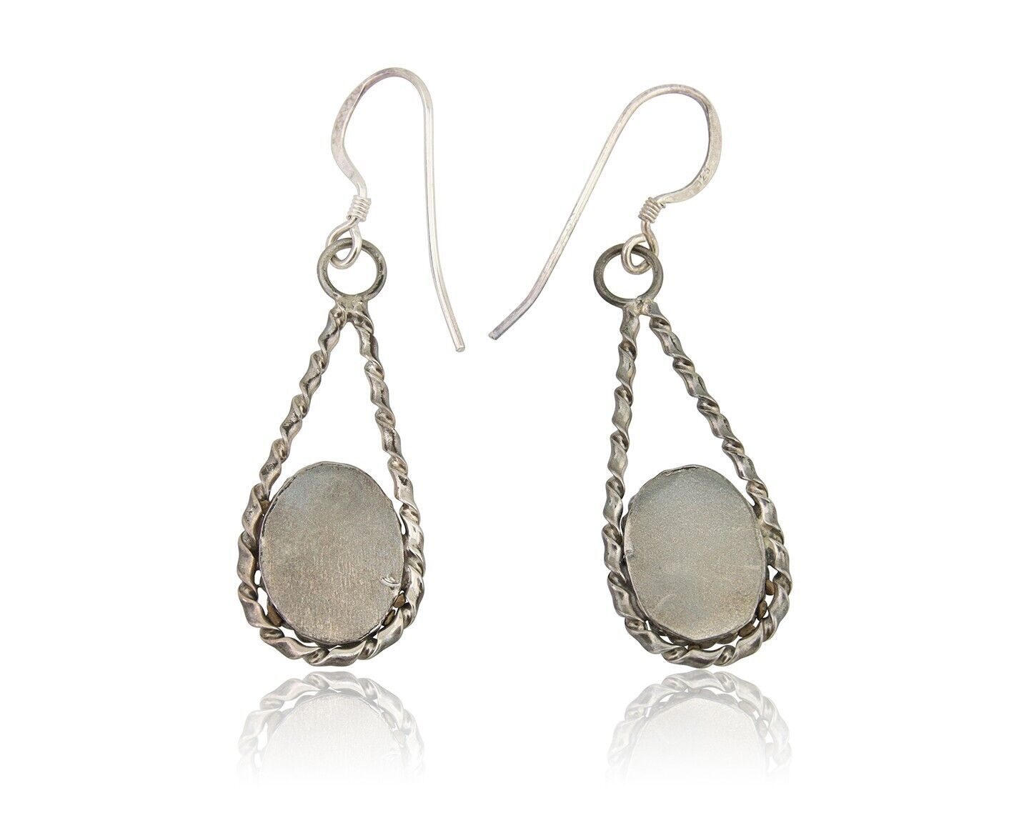 Navajo Dangle Earrings 925 Silver Natural Blue Turquoise Native Artist C.80's