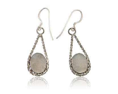 Navajo Dangle Earrings 925 Silver Natural Blue Turquoise Native Artist C.80's