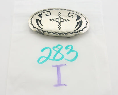 Navajo Belt Buckle 925 Sterling Silver Signed T Billy 1.5x2.5 in C.80's