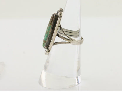 Navajo Turquoise Ring 925 Silver Native Artist Signed Sunrise Size 6.0 C.80's