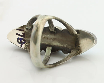 Navajo Ring 925 Silver Natural Blue Turquoise Native American Artist C.80's