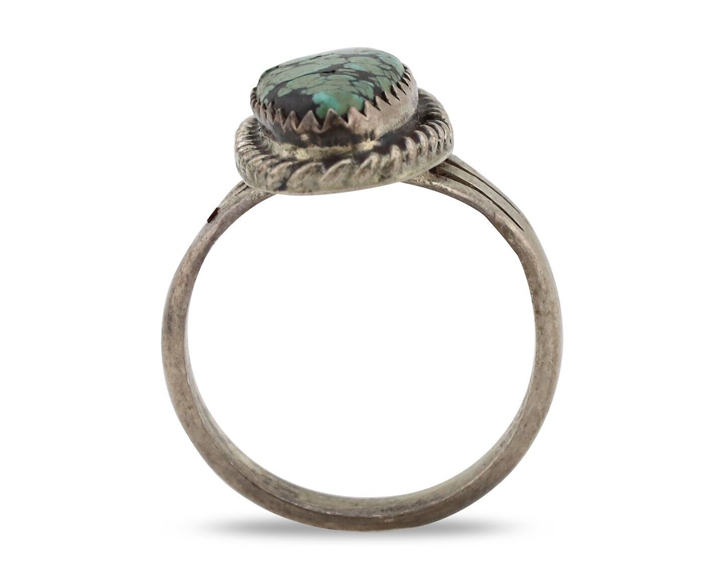 Navajo Ring 925 Silver Blue Turquoise Native American Artist C.80's