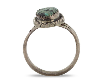 Navajo Ring 925 Silver Blue Turquoise Native American Artist C.80's
