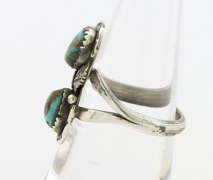 Navajo Ring 925 Silver Natural AAA Blue Turquoise Artist Signed Tom Willeto C80s
