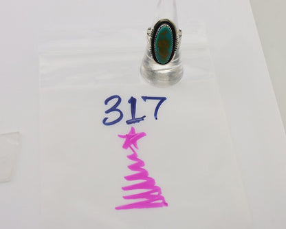 Navajo Ring 925 Silver Natural Blue Turquoise Native American Artist C.80's
