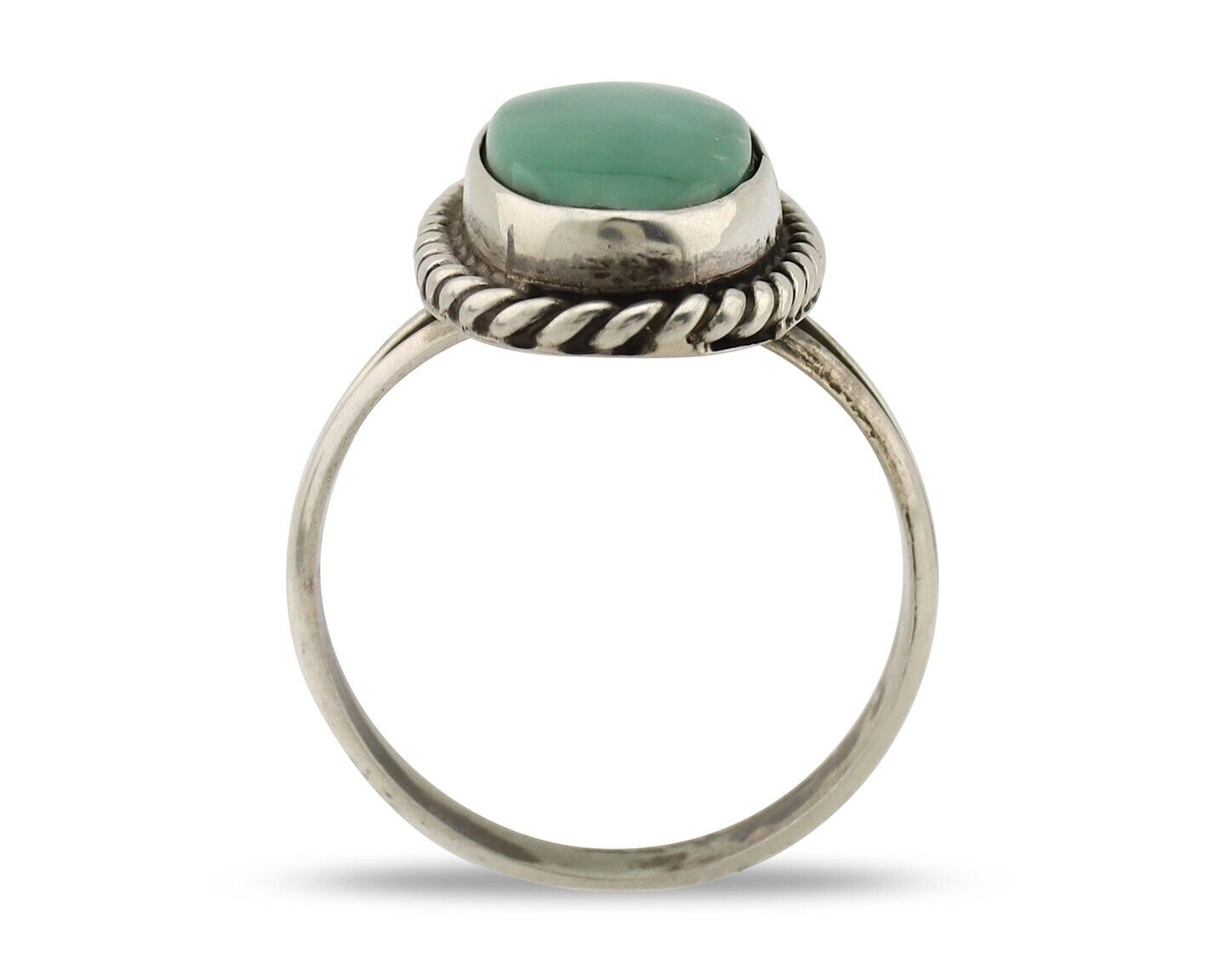 Navajo Ring 925 Silver Kingman Turquoise Artist Signed M Montoya C.80's