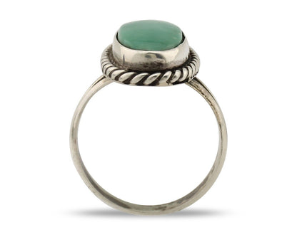 Navajo Ring 925 Silver Kingman Turquoise Artist Signed M Montoya C.80's