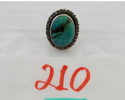 Navajo Ring 925 Silver Kingman Turquoise Artist Signed JMC C.80's