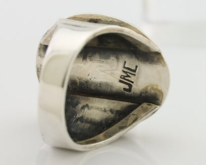 Navajo Ring 925 Silver Kingman Turquoise Artist Signed JMC C.80's