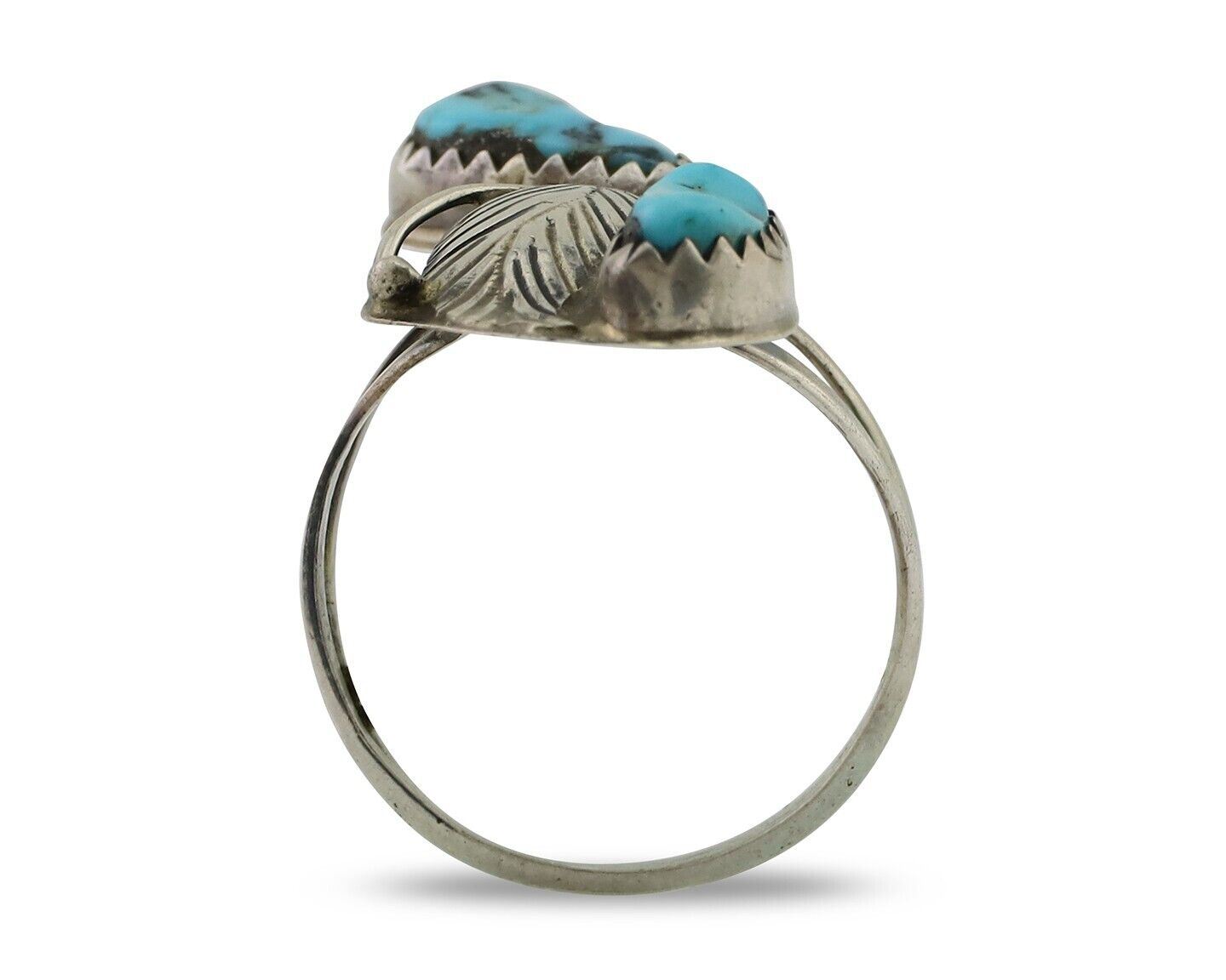 Navajo Handmade Ring 925 Silver Kingman Turquoise Native American Artist C.80's