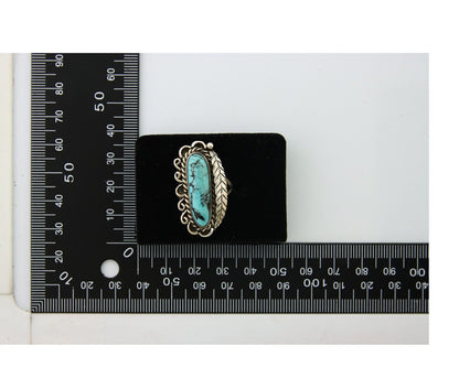 Navajo Ring .925 Sterling Blue Turquoise Artist Signed R Yazzie C.80's