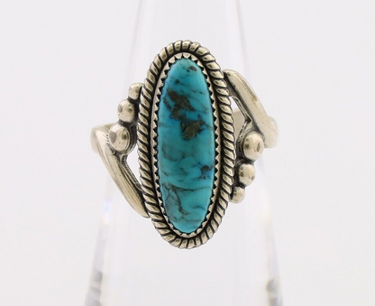 Navajo Ring 925 Silver Natural Kingman Turquoise Signed Wheeler MFG C.80's