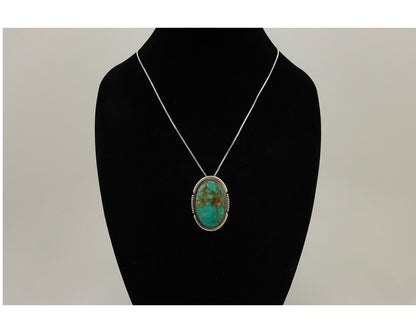 Navajo Necklace 925 Silver Blue Turquoise Artist Signed Doug Zachary C.80's