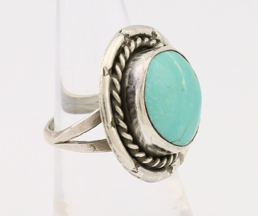 Navajo Handmade Ring 925 Silver Turquoise Native American Artist C.80's