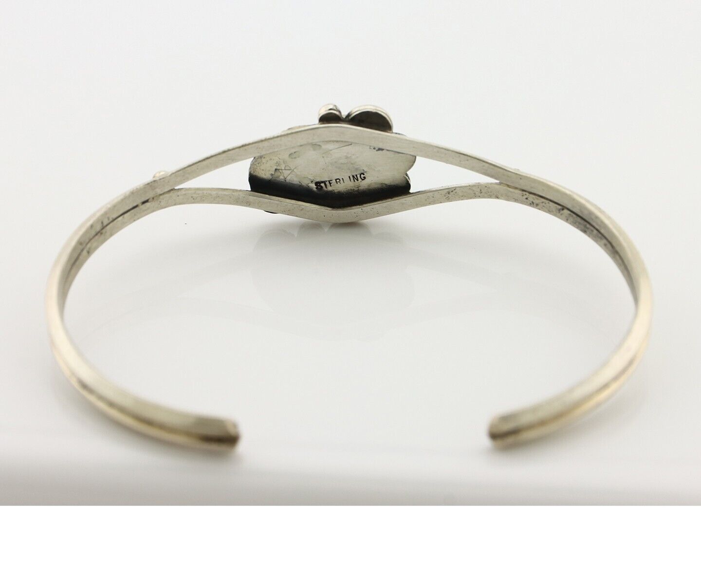 Navajo Handmade Bracelet 925 Silver Natural Blue Turquoise Native American C80s