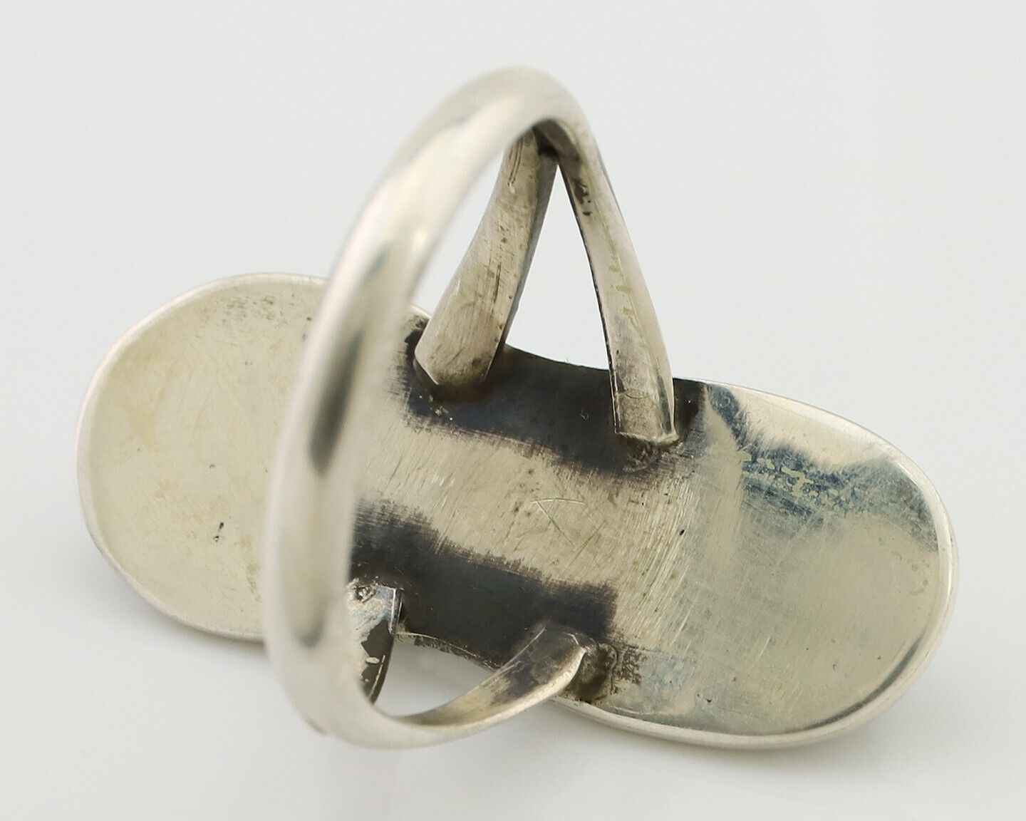 Navajo Handmade Ring 925 Silver Natural Turquoise Native American Artist C.80's