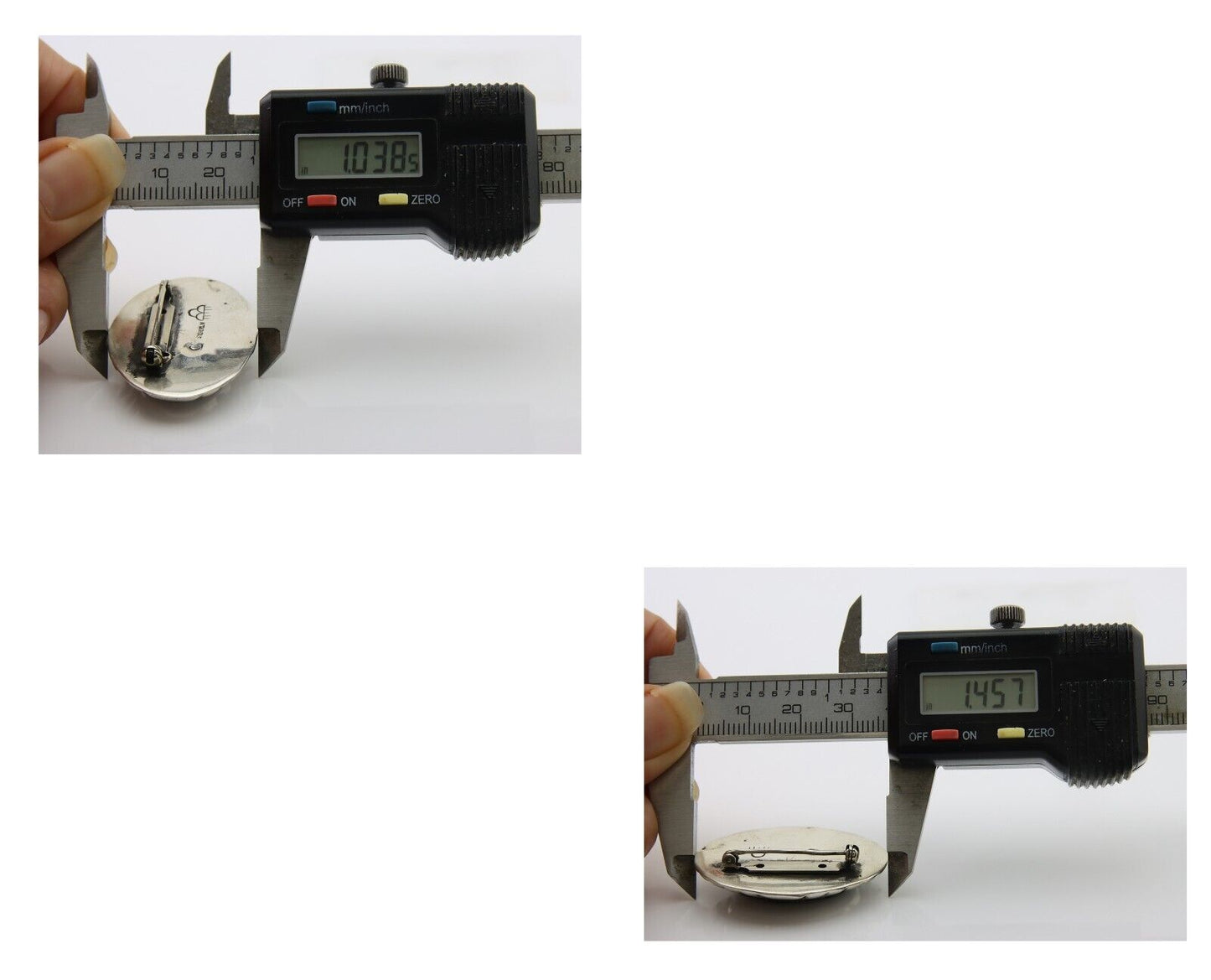 Navajo Pin 925 Silver Natural Mined Turquoise Artist Signed C Montoya C.80's