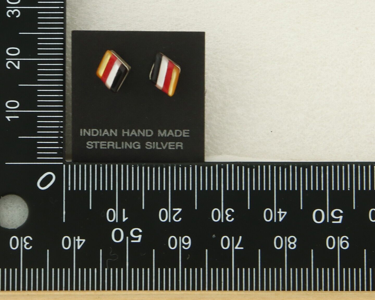 Navajo Earrings 925 Silver Natural Gemstone Native American Artist C.80's