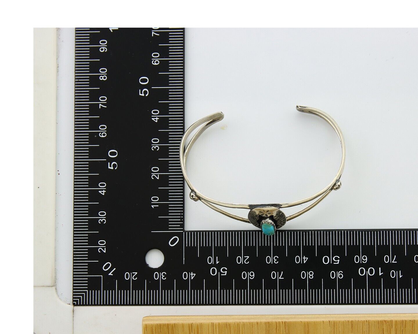 Navajo Cuff Bracelet 925 Silver Turquoise Cuff Artist Signed IJC C.80's