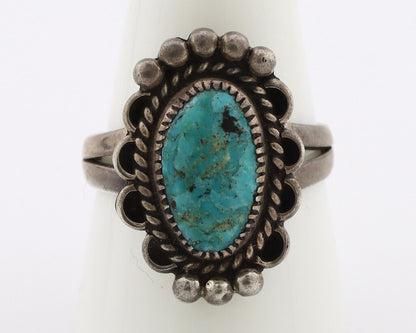 Navajo Ring 925 Silver Blue Turquoise Native American Artist C.80's