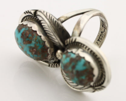 Zuni Ring .925 Silver Natural Blue Turquoise Artist Signed Platoro FNE C.80's