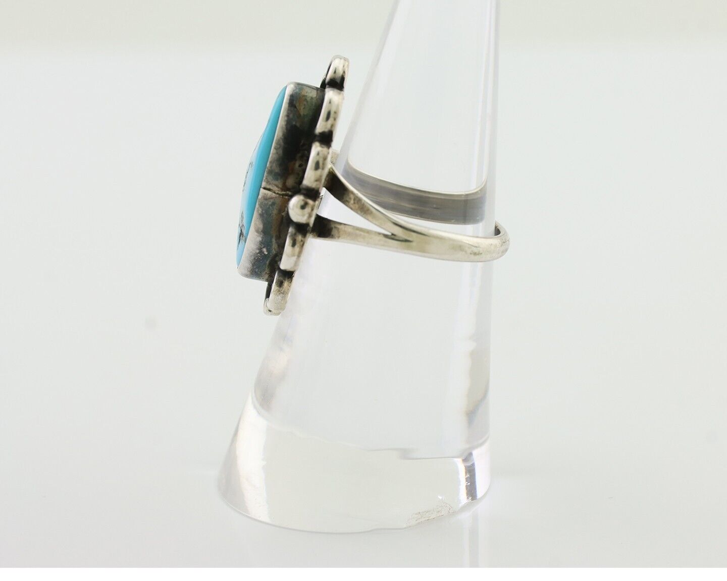 Navajo Turquoise Ring 925 Silver Handmade Native American Artist C.80's