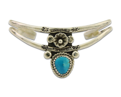 Navajo Cuff Bracelet 925 Silver Turquoise Cuff Native American Artist C.80's