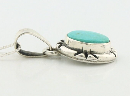 Navajo Necklace 925 Silver Arizona Turquoise Handmade Signed Gecko C.90's