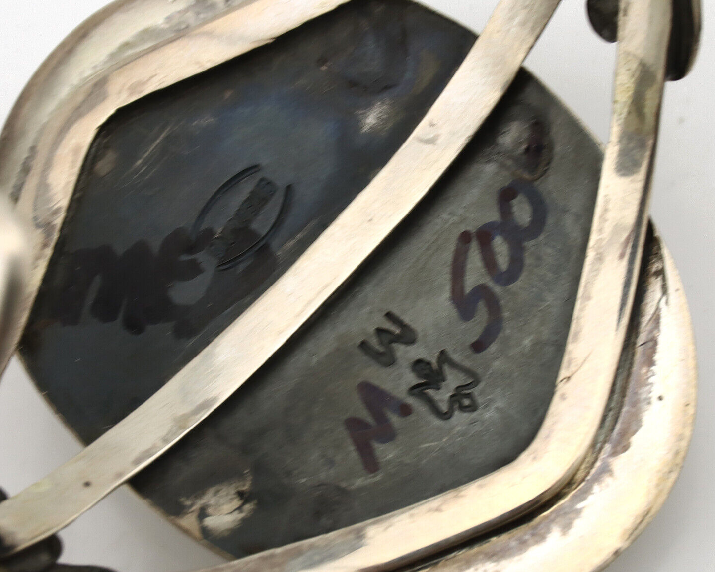 Navajo Shadow Box Bracelet .925 Silver Blue Turquoise Artist Signed M Montoya 80