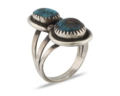 Navajo Ring 925 Silver Natural Blue Turquoise Native American Artist C.80's