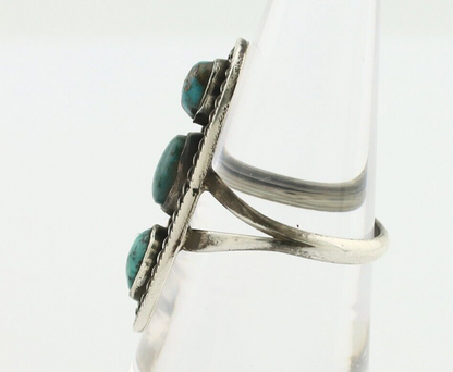 Navajo Ring 925 Silver Natural Blue Turquoise Native American Artist C.80's