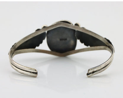 Navajo Bracelet 925 Silver Sleeping Beauty Turquoise Native American Artist C80s