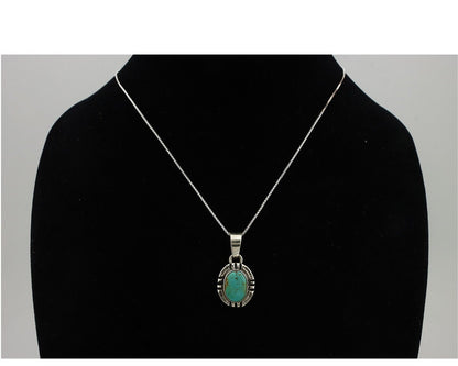 Navajo Necklace 925 Silver Arizona Turquoise Handmade Signed Gecko C.90's