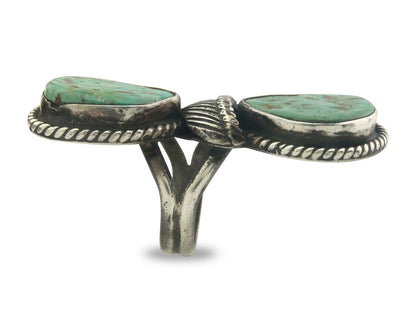 Navajo Ring 925 Sterling Turquoise Handmade Native Artist C.80's Size 7.0