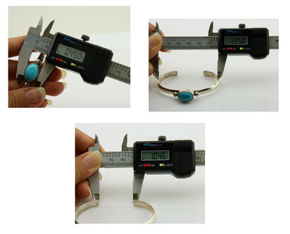 Navajo Cuff Bracelet Blue Turquoise 925 Silver Native American Artist C.80's