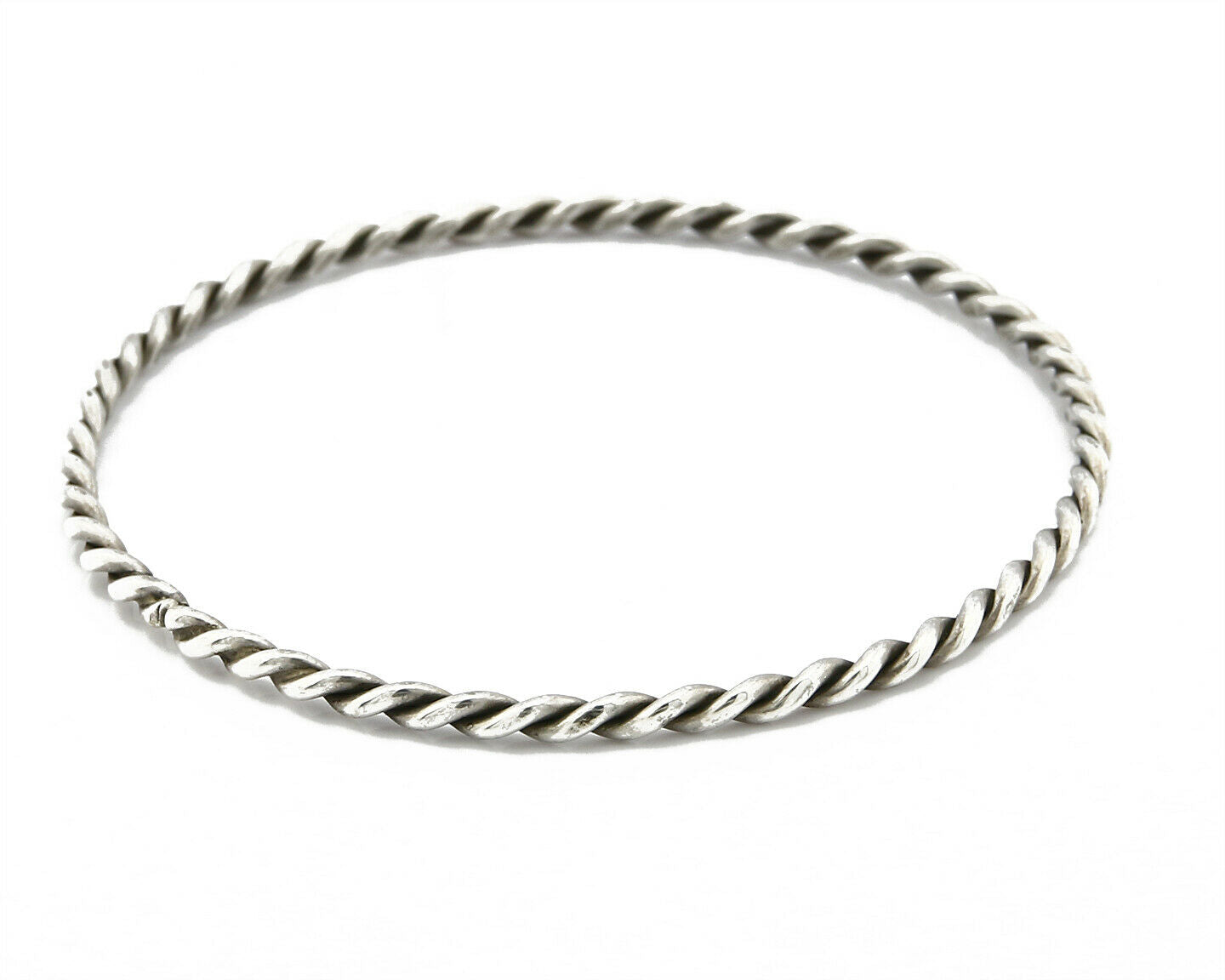 Navajo Rare Handmade 2 Row Braided .925 SOLID Sterling Silver Bracelet