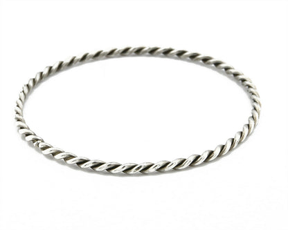 Navajo Rare Handmade 2 Row Braided .925 SOLID Sterling Silver Bracelet