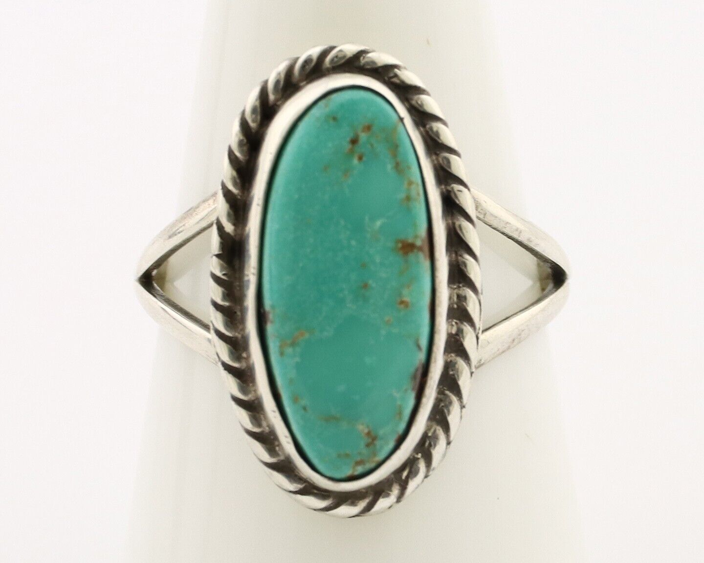Navajo Ring 925 Silver Kingman Turquoise Artist Signed M Montoya C.80's