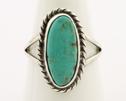 Navajo Ring 925 Silver Kingman Turquoise Artist Signed M Montoya C.80's