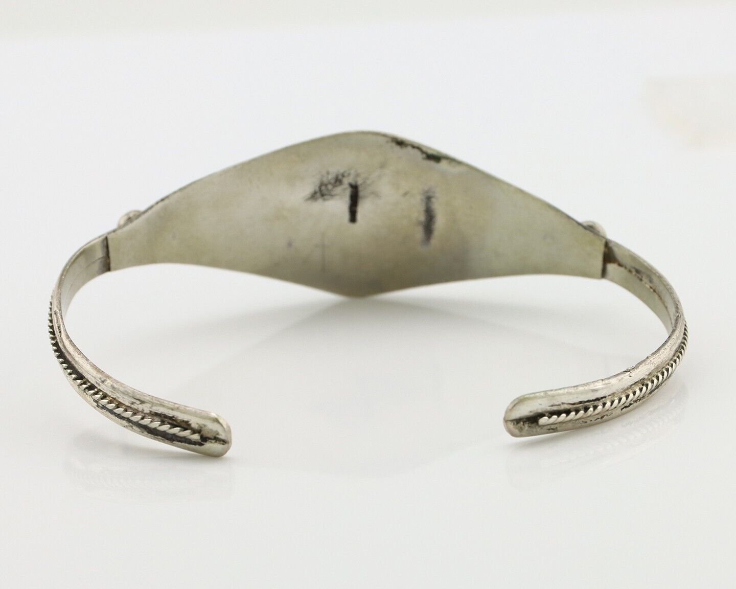 Navajo Bracelet 925 Silver Kingman Turquoise Native American Artist C.80's