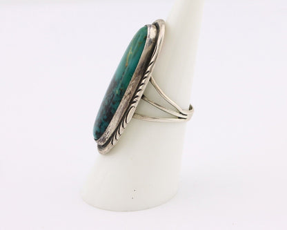 Navajo Ring 925 Silver Natural Blue Turquoise Signed William Denetdale C.80s