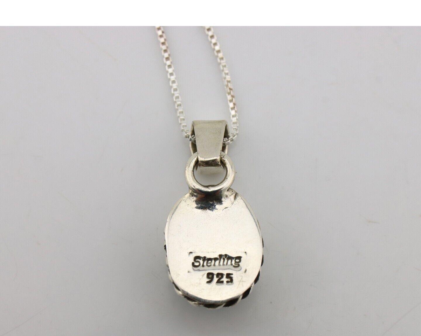 Navajo Necklace 925 Silver Natural Kingman Turquoise Native Artist C.2008