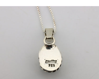 Navajo Necklace 925 Silver Natural Kingman Turquoise Native Artist C.2008