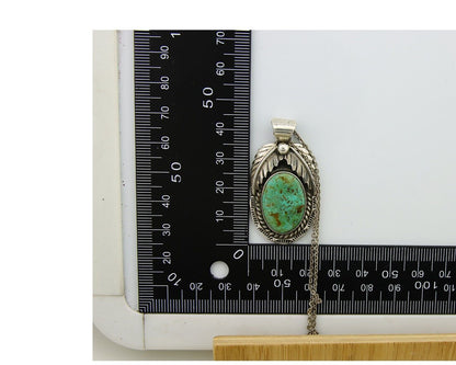 Navajo Necklace 925 Silver Natural Turquoise Handmade Signed Sun Rise C.80's
