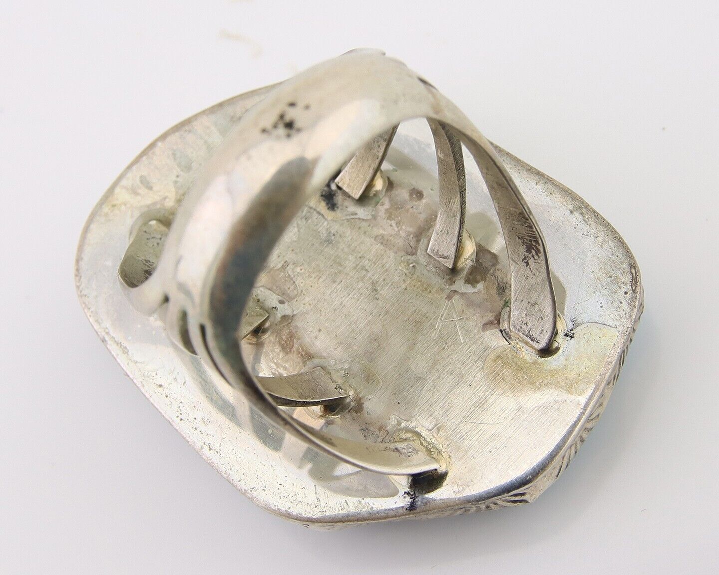 Navajo Ring .925 Silver Turquoise Artist Signed Ray Delgarito C.80's