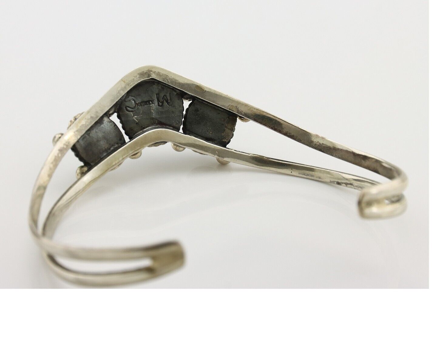 Navajo Bracelet 925 Silver Royston Turquoise Artist Signed MC C.80's