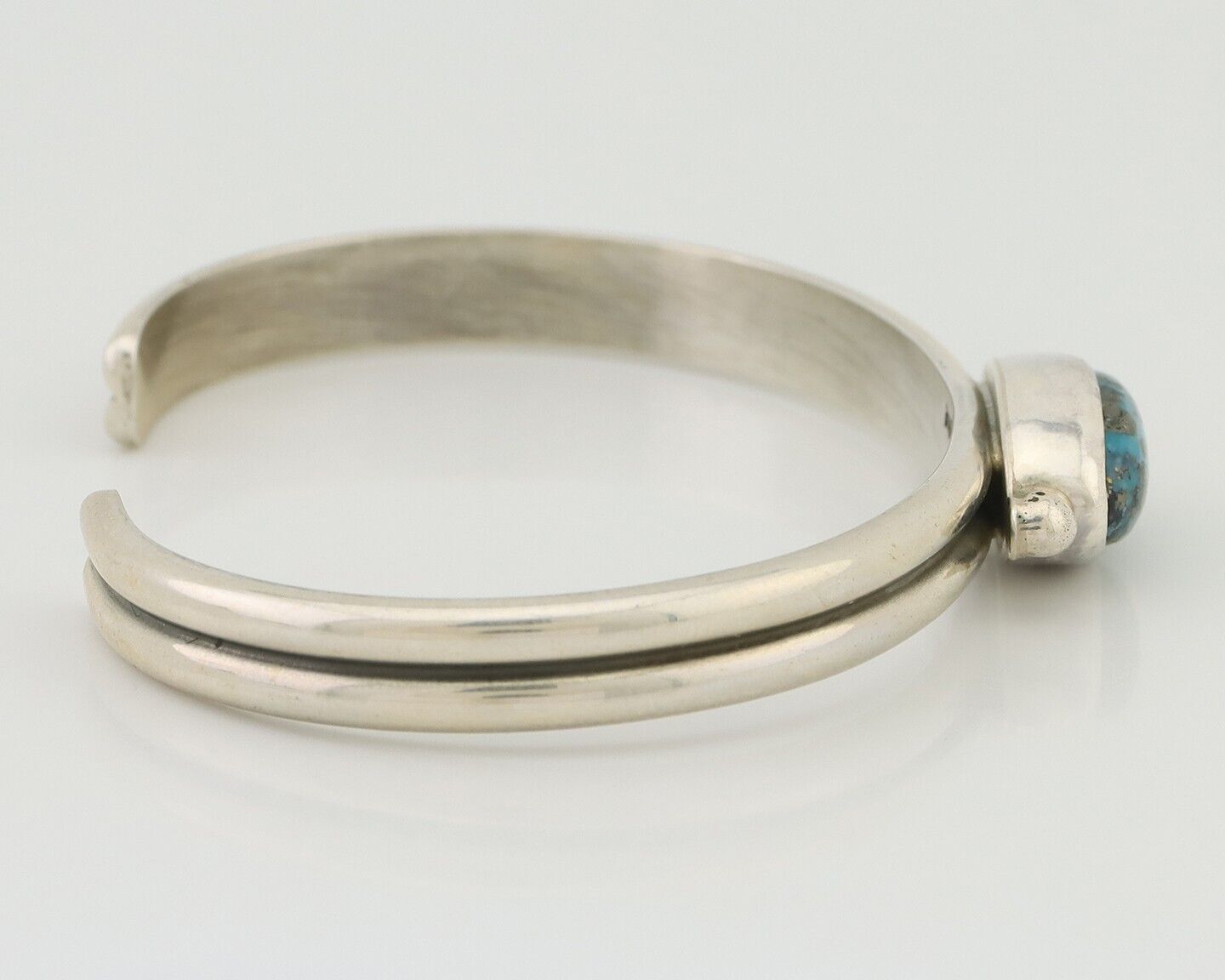 Navajo Cuff Bracelet 925 Silver Natural Blue Turquoise Native American C.80's