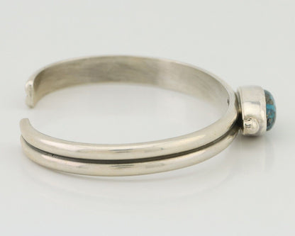 Navajo Cuff Bracelet 925 Silver Natural Blue Turquoise Native American C.80's