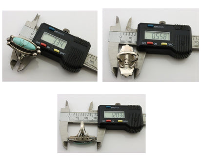 Navajo Turquoise Ring 925 Silver Native Artist Signed Sunrise Size 6.0 C.80's