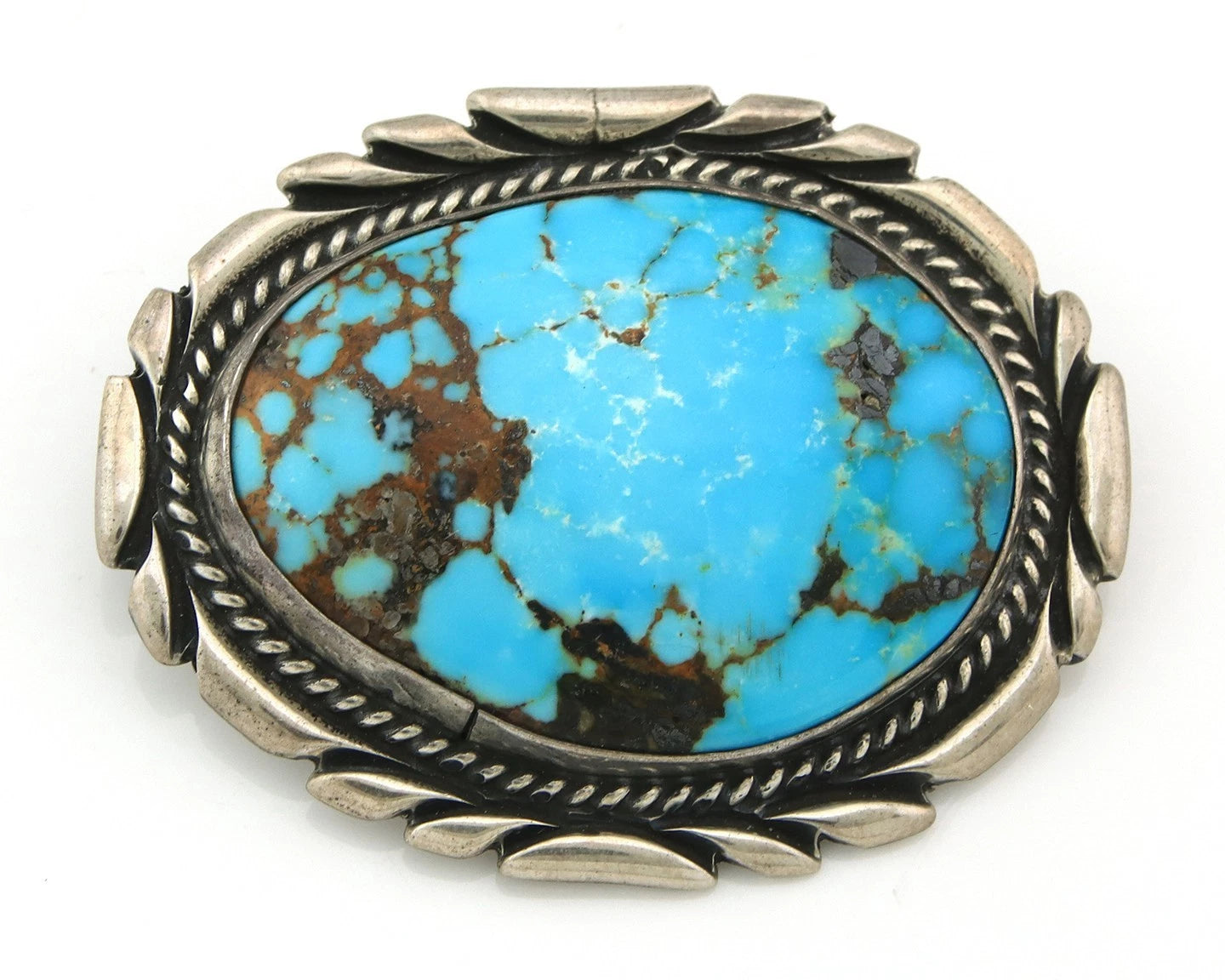 Navajo Handmade Pin Sterling Silver Turquoise Vintage Artist Signed M Montoya